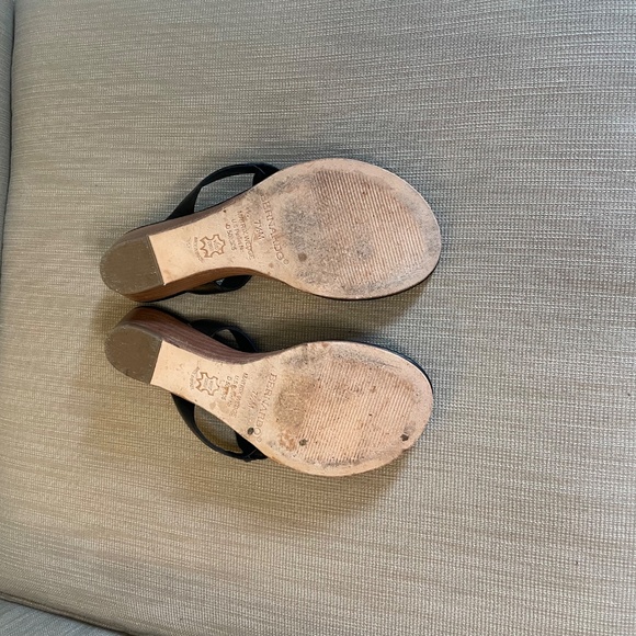 Bernardo Leather, Black, Wedge Sandals, sz 7.5 - Picture 6 of 7